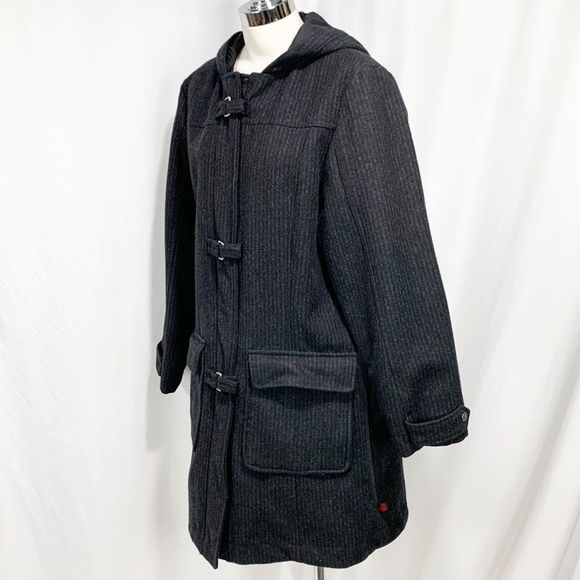 Woolrich Charcoal Gray Duffle Coat Medium - Picture 3 of 12